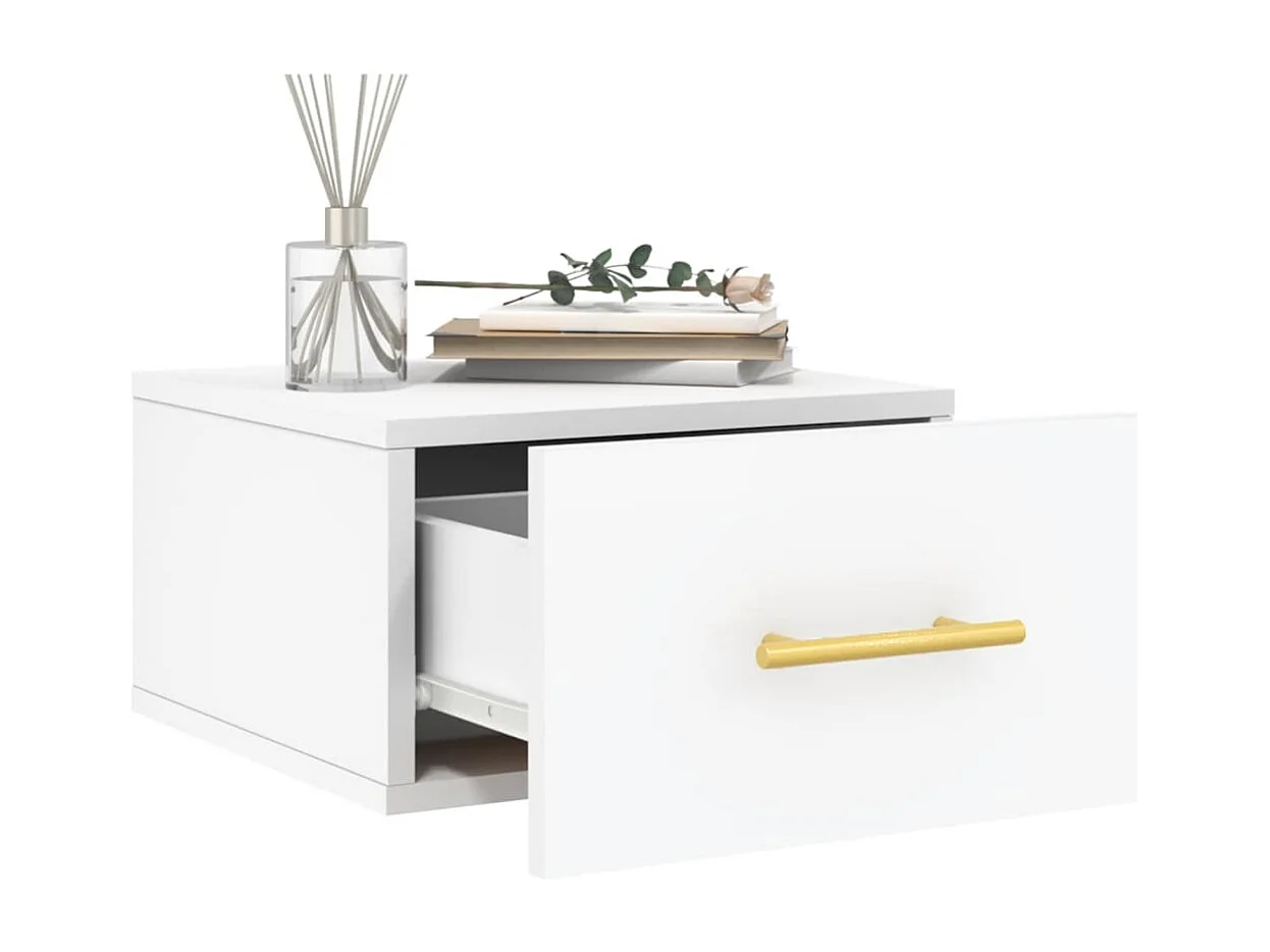 Nylo  Table de chevet murale blanc 35x35x20 cm