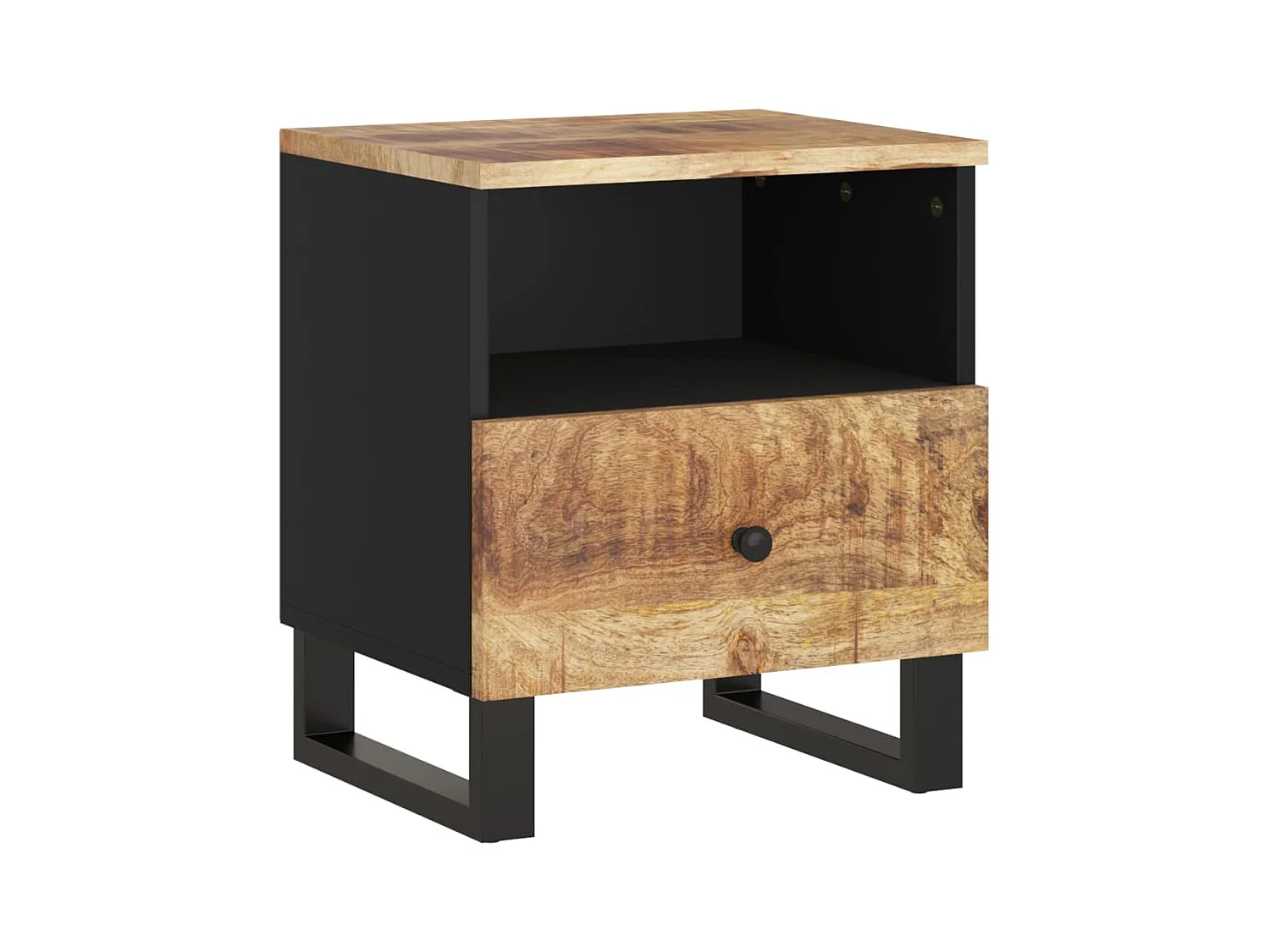 Renlar  Table de chevet Bois de manguier solide et bois d'ingénierie