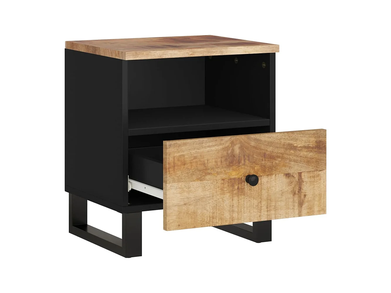 Renlar  Table de chevet Bois de manguier solide et bois d'ingénierie