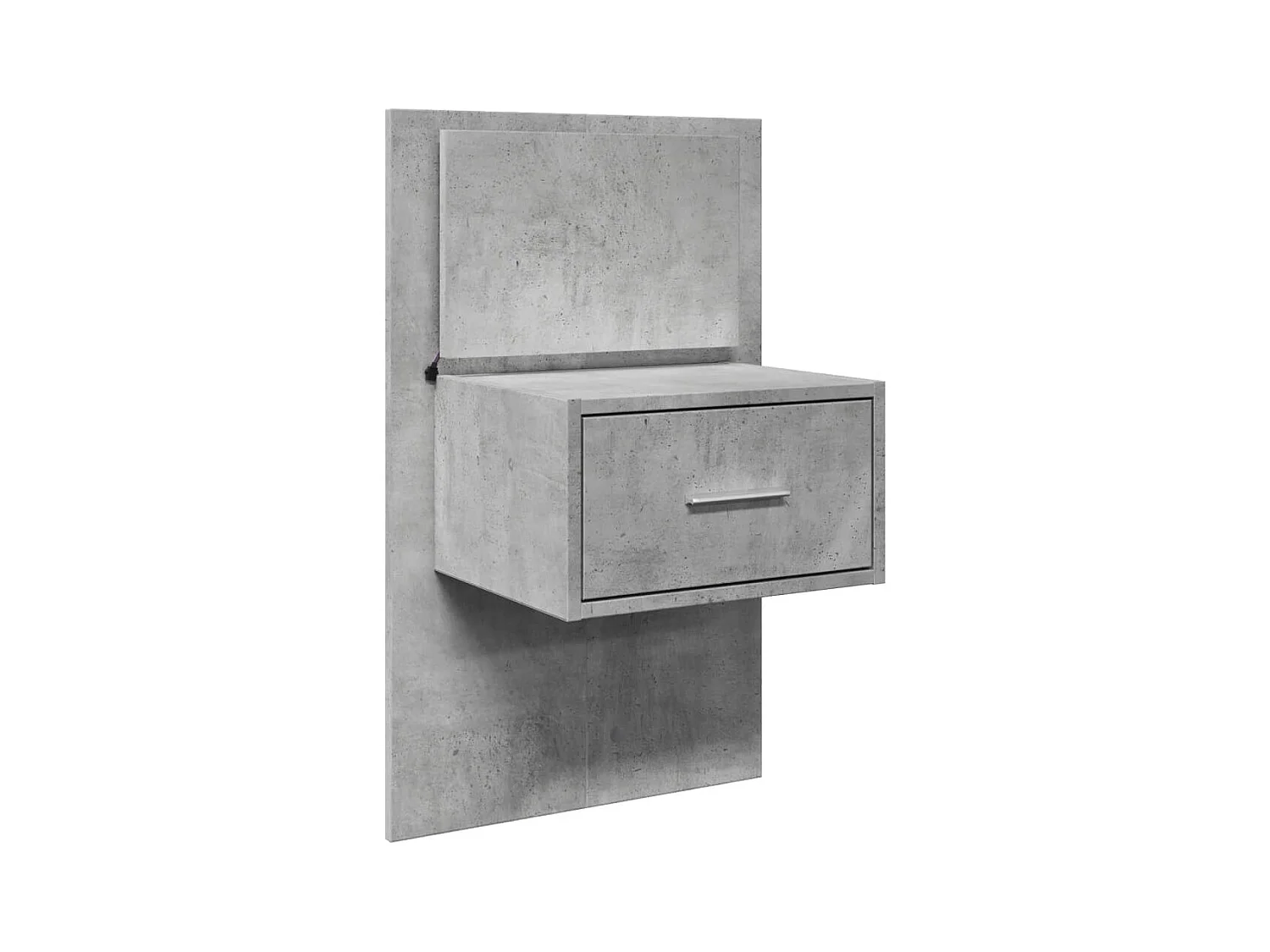 El Campo  Table de chevet murale avec lumières LED gris béton