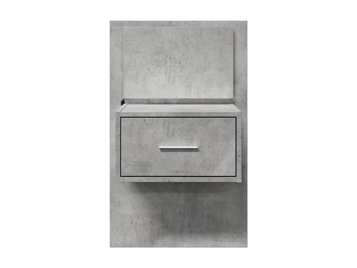 El Campo  Table de chevet murale avec lumières LED gris béton