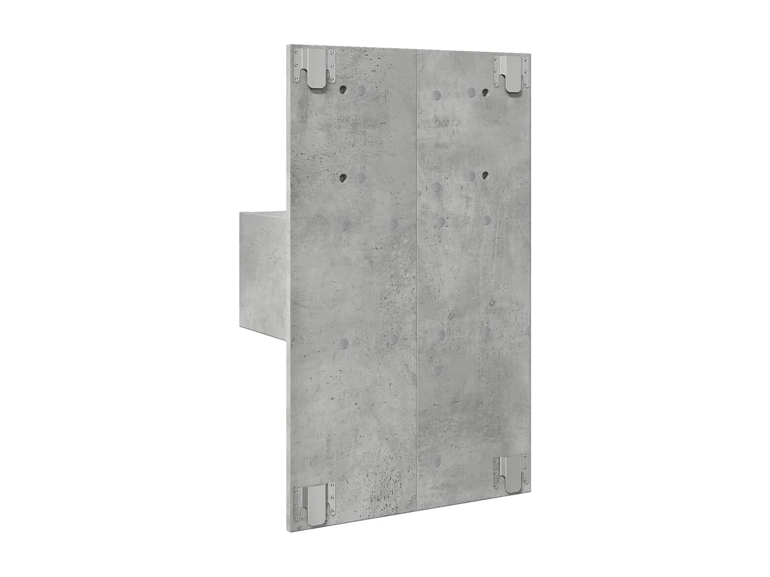 El Campo  Table de chevet murale avec lumières LED gris béton