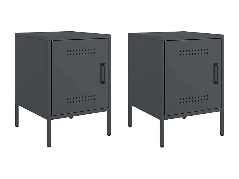 Adam Scott  Tables de chevet 2 pcs anthracite 36x39x50,5 cm acier