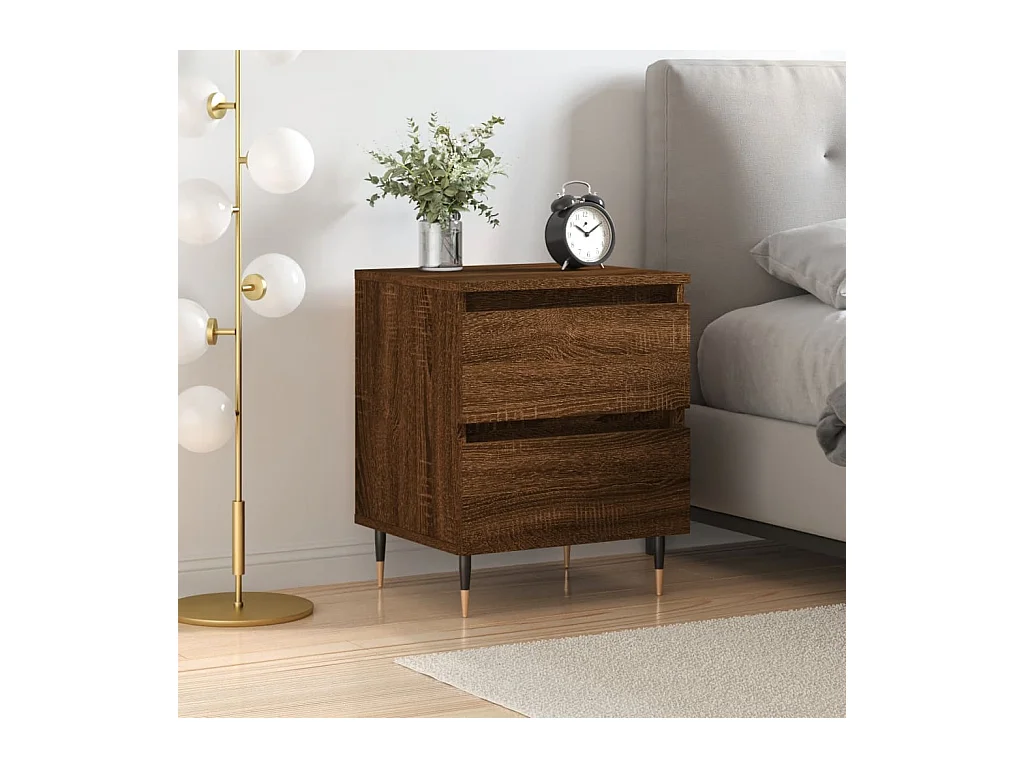 Tjeerd-Jan  Table de chevet chêne marron 40x35x50 cm bois d’ingénierie