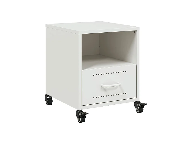 Evalara  Nachttisch Weiß 36x39x43,5 cm Stahl