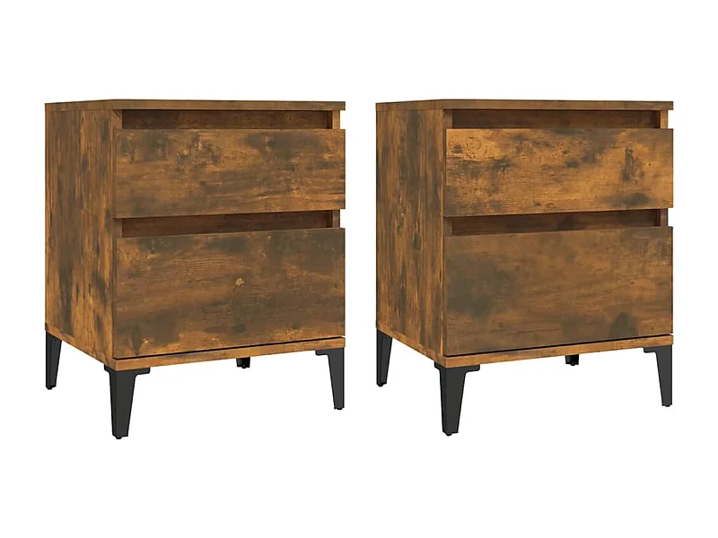 Ramløse  Tables de chevet 2 pcs Chêne fumé 40x35x50 cm