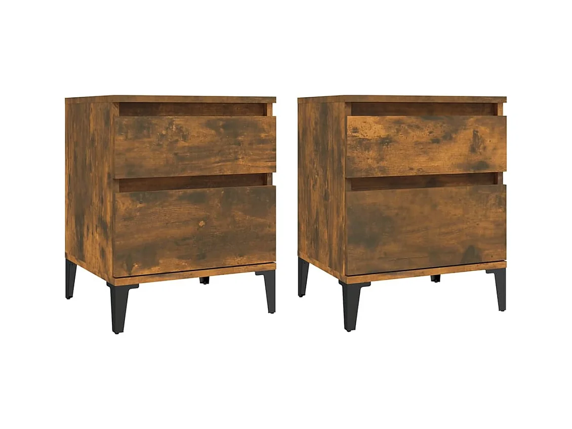 Ramløse  Tables de chevet 2 pcs Chêne fumé 40x35x50 cm
