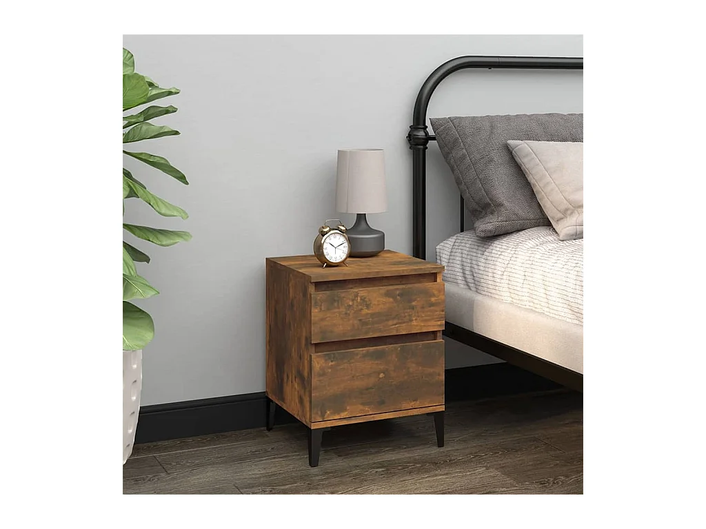 Ramløse  Tables de chevet 2 pcs Chêne fumé 40x35x50 cm