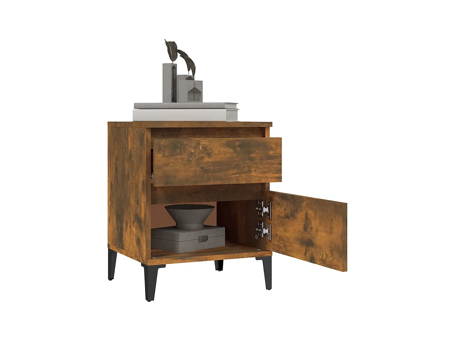 Ramløse  Tables de chevet 2 pcs Chêne fumé 40x35x50 cm