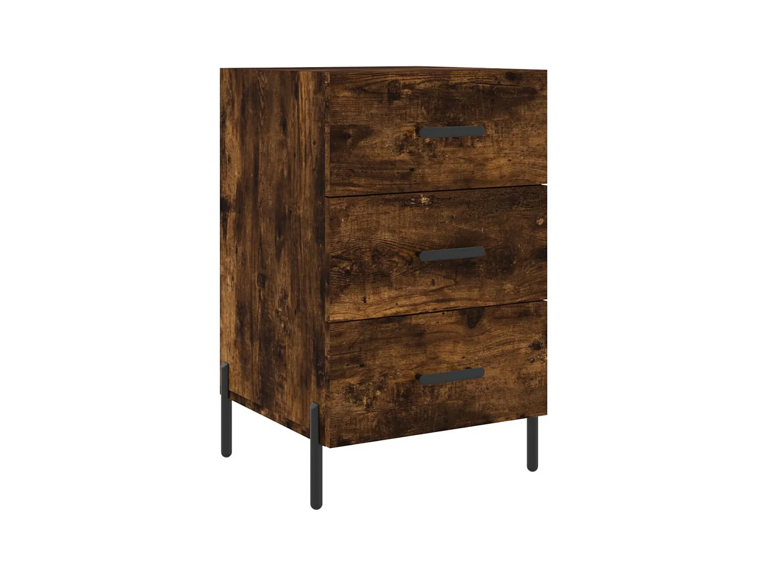 Linne  Table de chevet chêne fumé 40x40x66 cm bois d'ingénierie