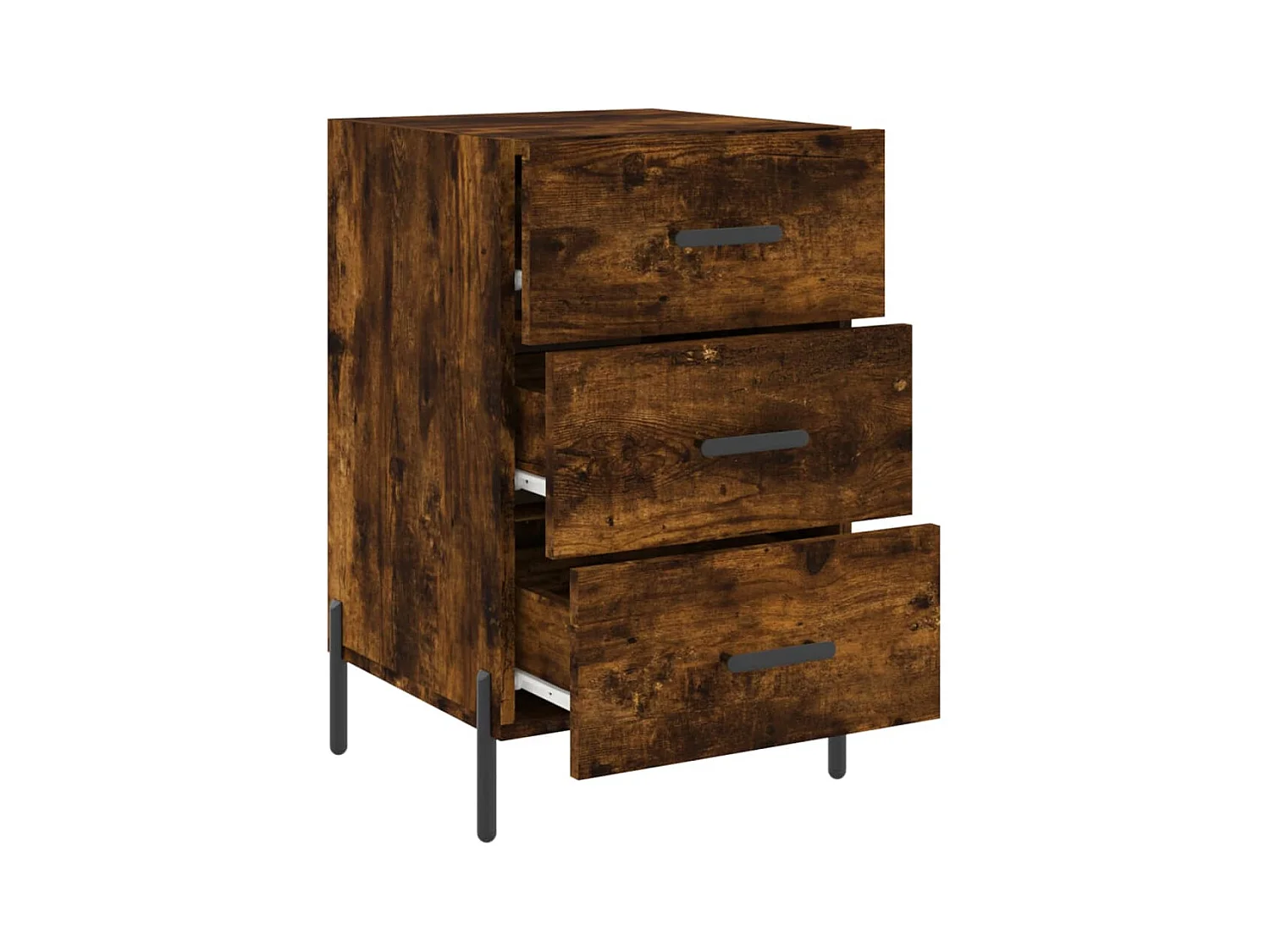 Linne  Table de chevet chêne fumé 40x40x66 cm bois d'ingénierie