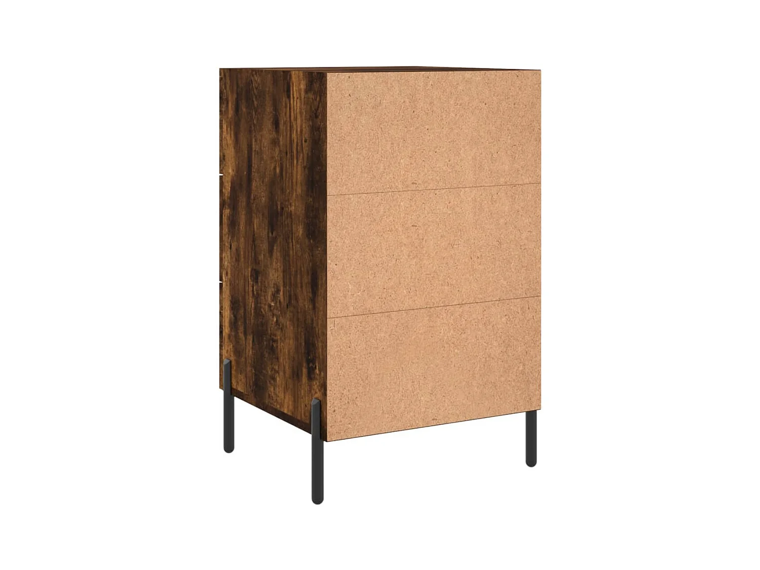 Linne  Table de chevet chêne fumé 40x40x66 cm bois d'ingénierie