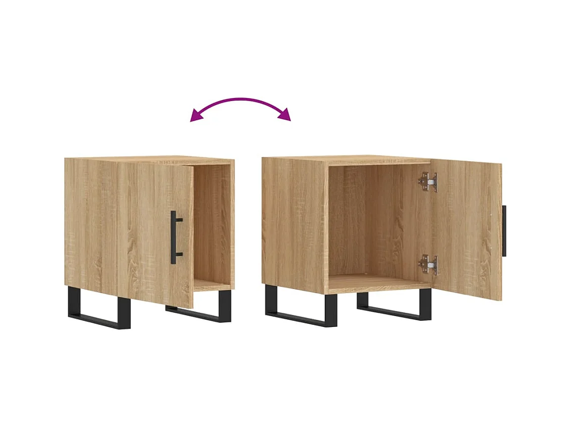 Kuopio  Tables de chevet 2 pcs chêne sonoma 40x40x50 cm bois ingénierie