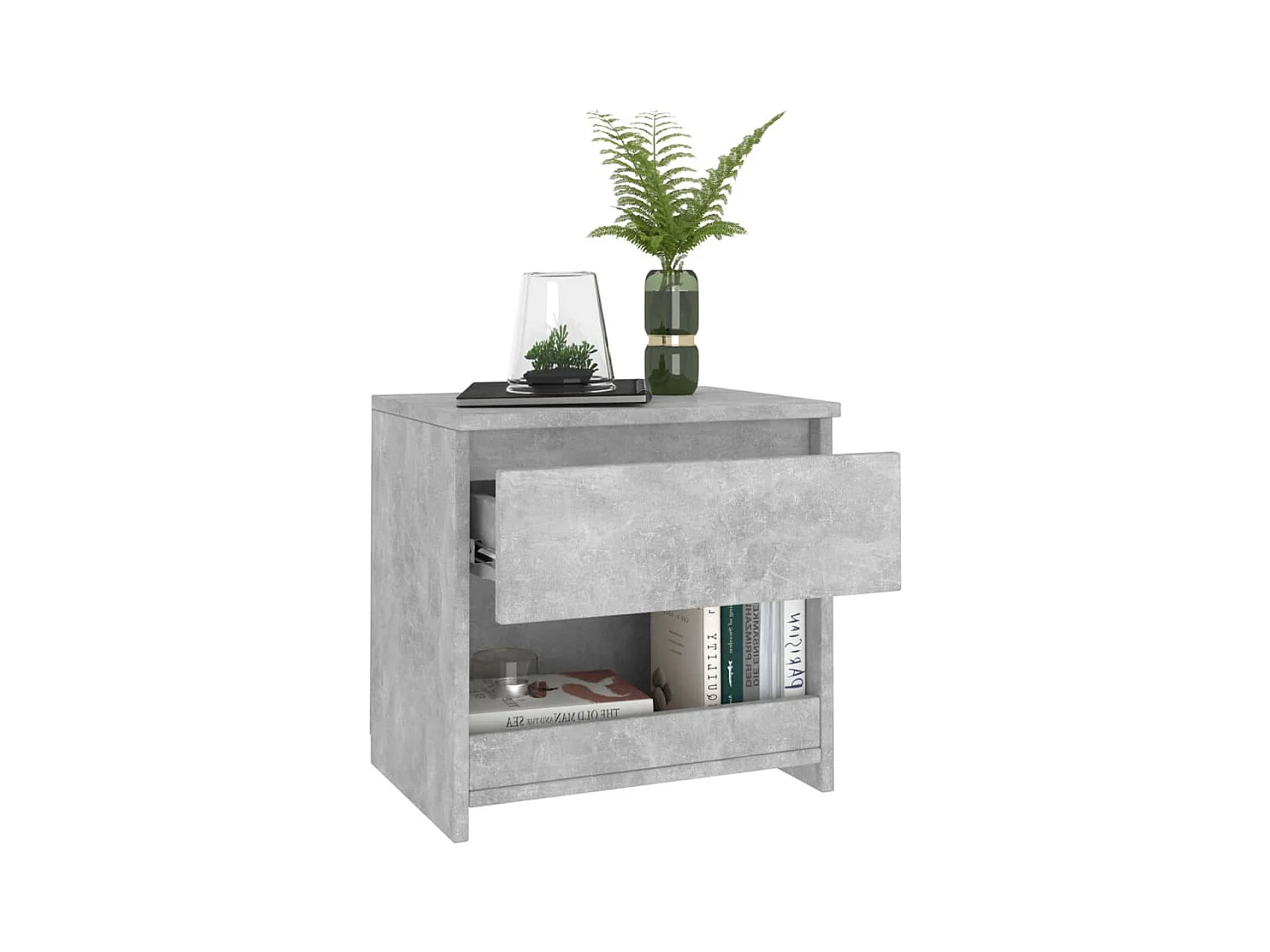 Elle  Tables de chevet 2 pcs Gris béton 40x30x39 cm Aggloméré