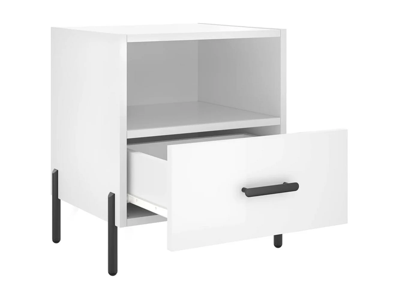 Gilda  Comodini 2 pz Bianco Lucido 40x35x47,5 cm in Legno Multistrato