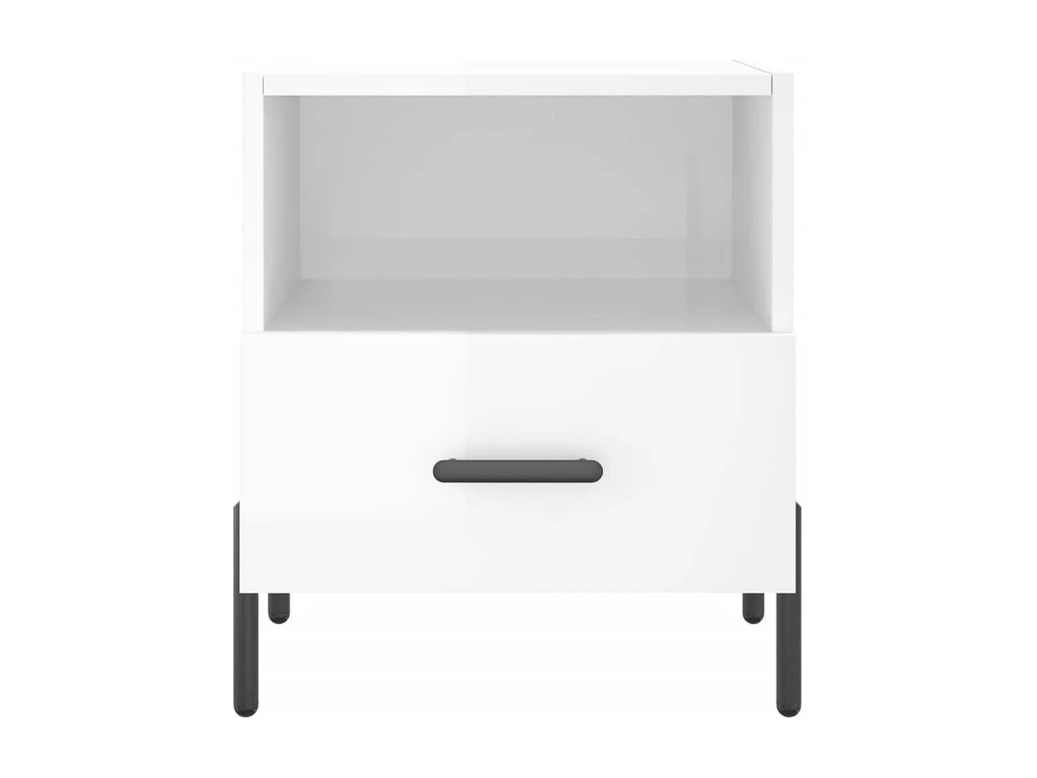 Gilda  Comodini 2 pz Bianco Lucido 40x35x47,5 cm in Legno Multistrato