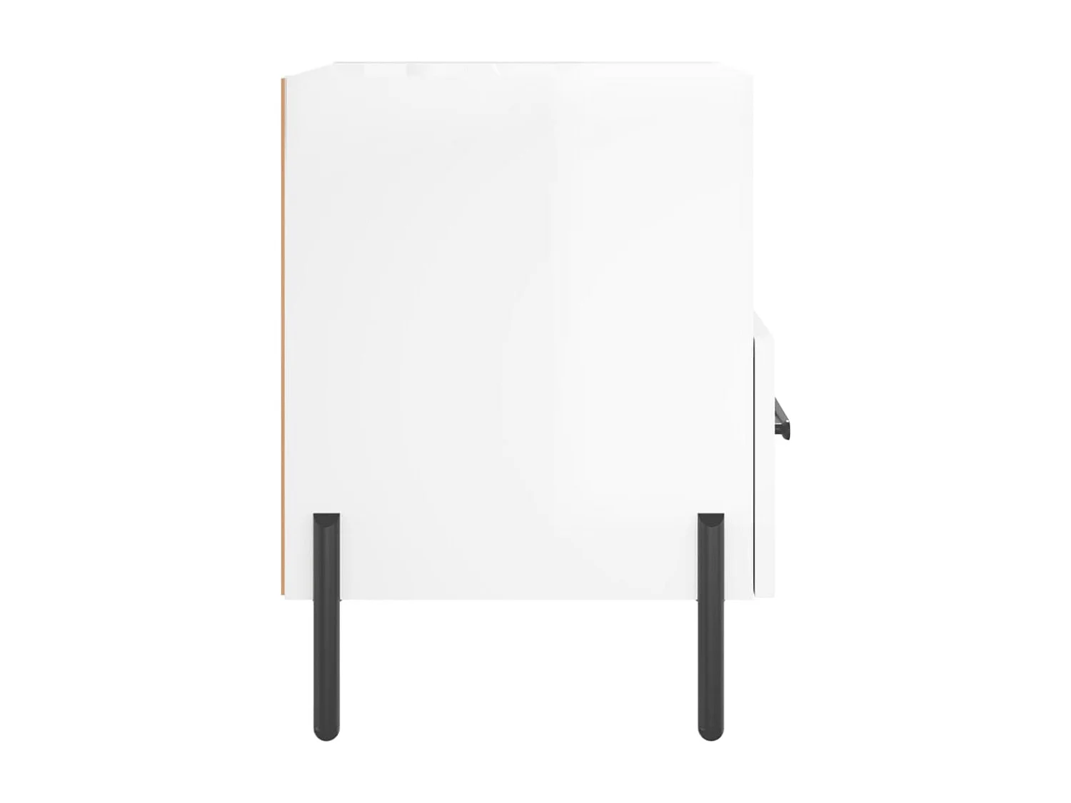 Gilda  Comodini 2 pz Bianco Lucido 40x35x47,5 cm in Legno Multistrato