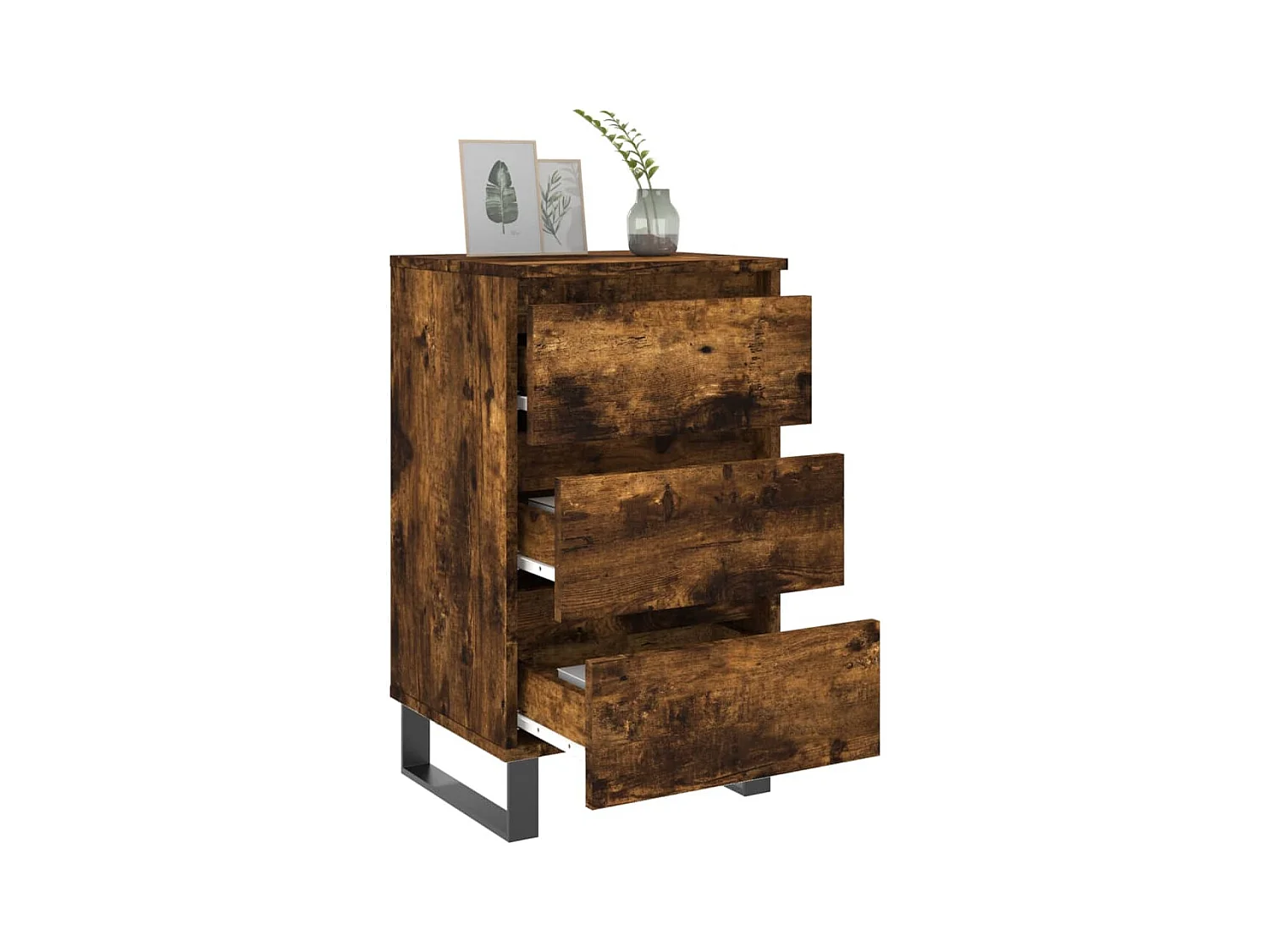 Boxtel  Tables de chevet 2 pcs chêne fumé 40x35x69 cm bois ingénierie