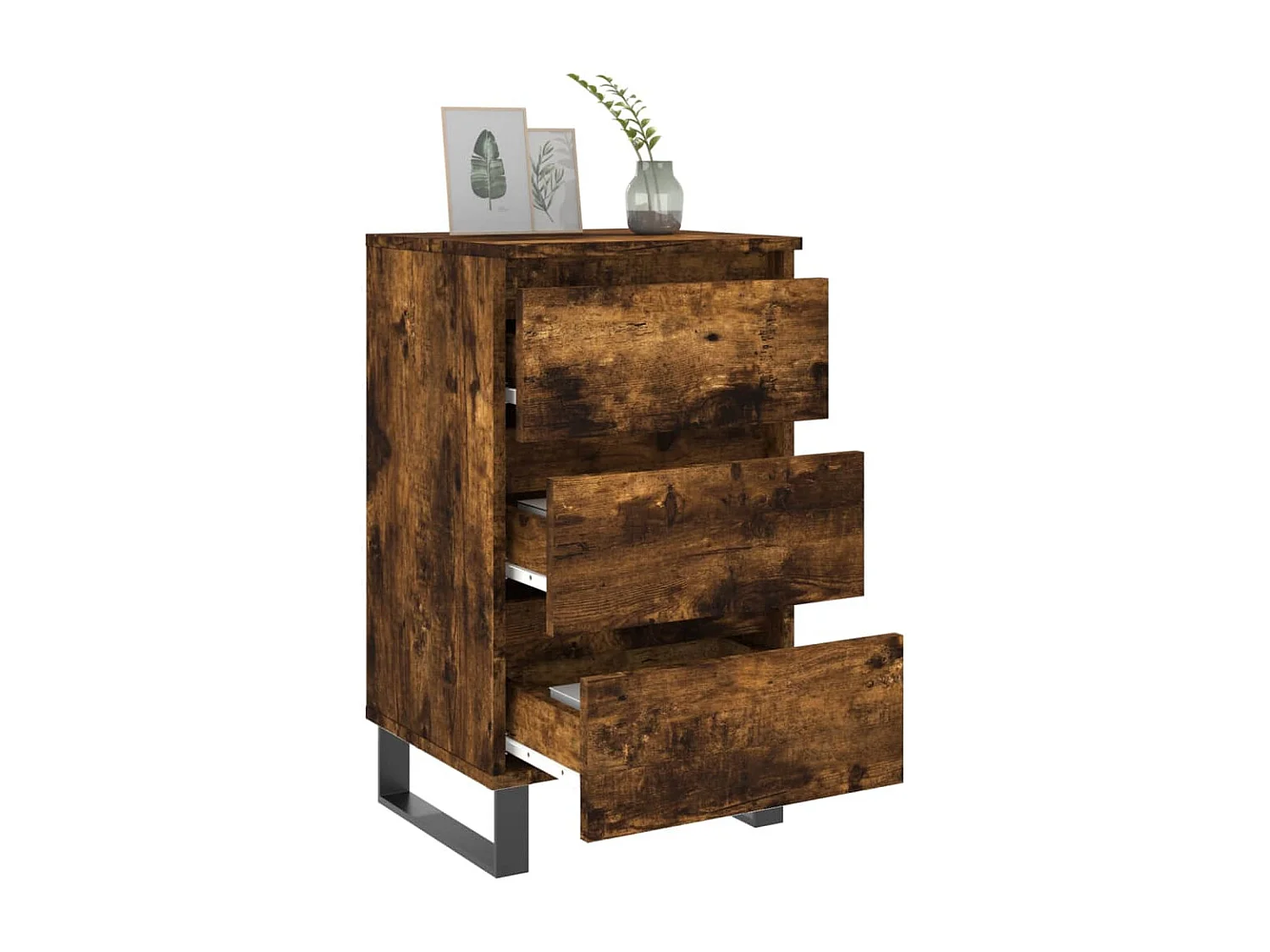 Boxtel  Tables de chevet 2 pcs chêne fumé 40x35x69 cm bois ingénierie