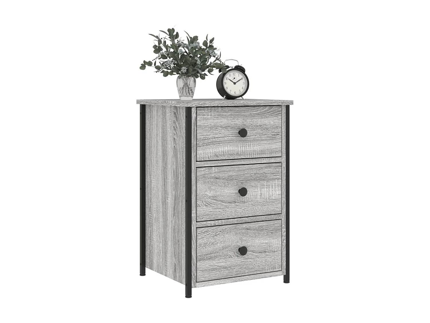Elorin  Table de chevet sonoma gris 40x36x60 cm bois d'ingénierie