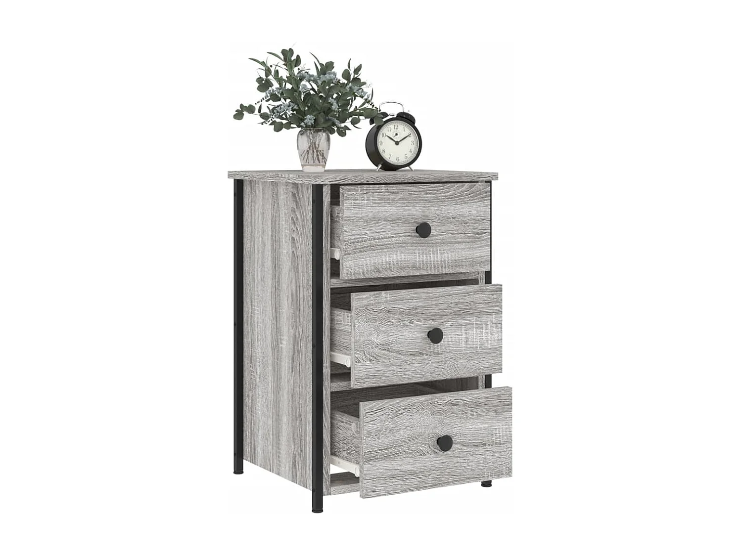Elorin  Table de chevet sonoma gris 40x36x60 cm bois d'ingénierie