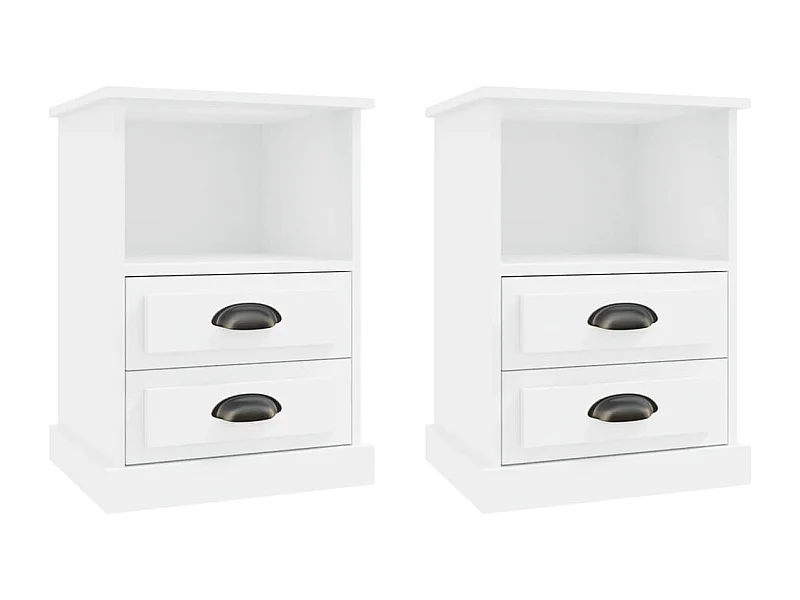 Karly  Tables de chevet 2 pcs blanc 43x36x60 cm