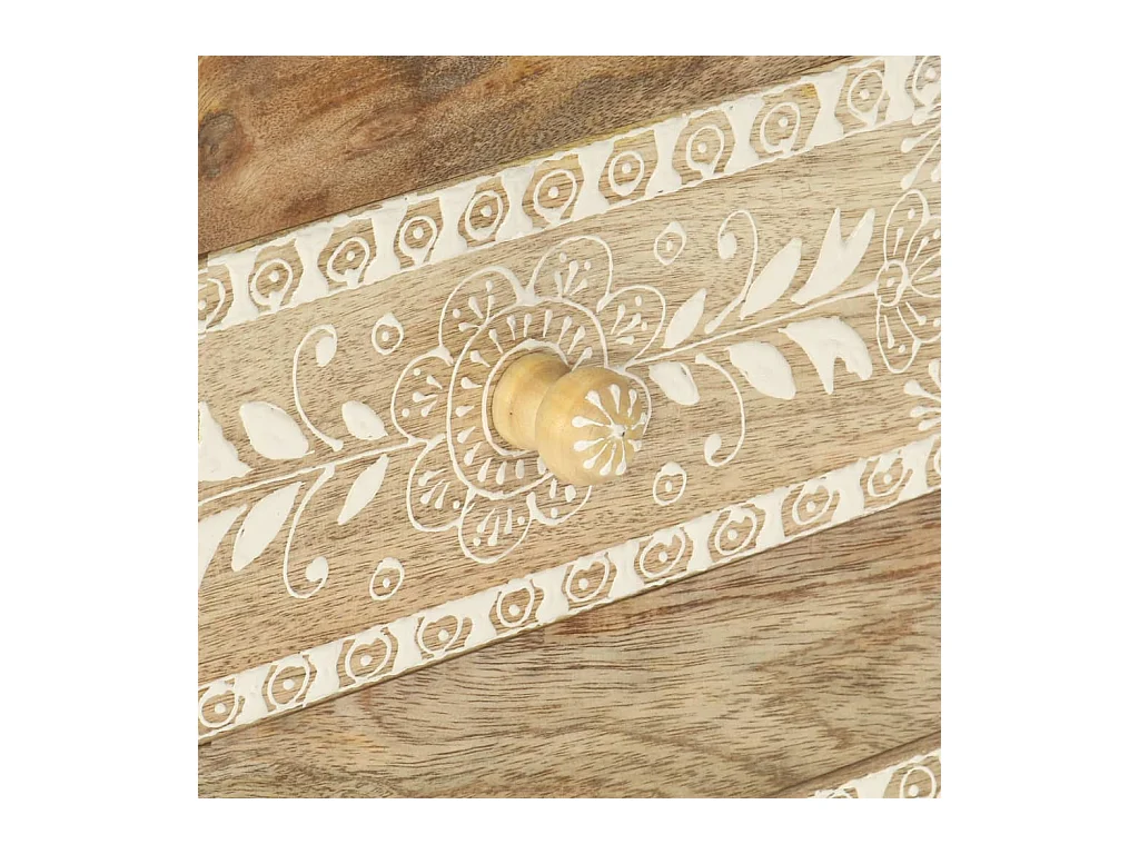 Garden Furniture -  Table de chevet peinte à la main 40x30x60 cm Bois de manguier