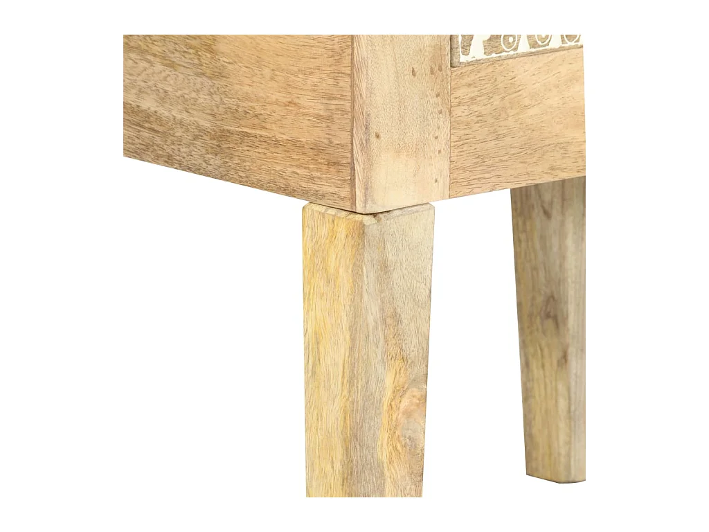 Garden Furniture -  Table de chevet peinte à la main 40x30x60 cm Bois de manguier