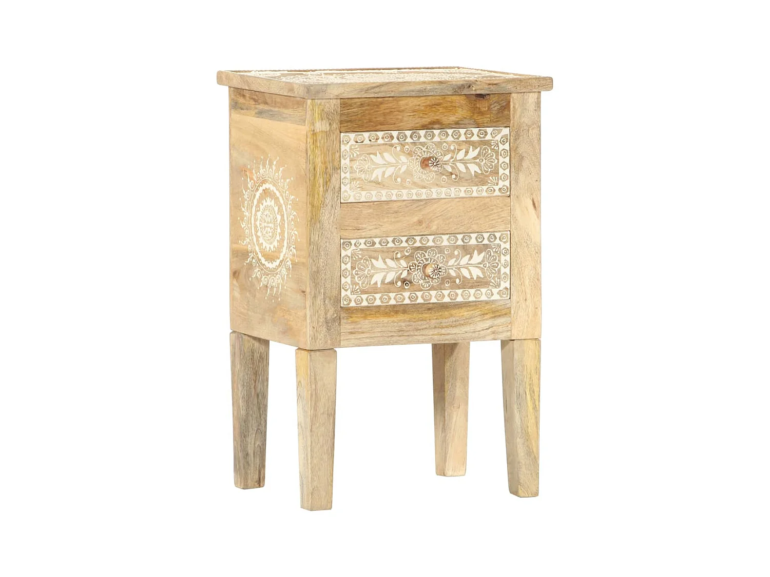 Garden Furniture -  Table de chevet peinte à la main 40x30x60 cm Bois de manguier