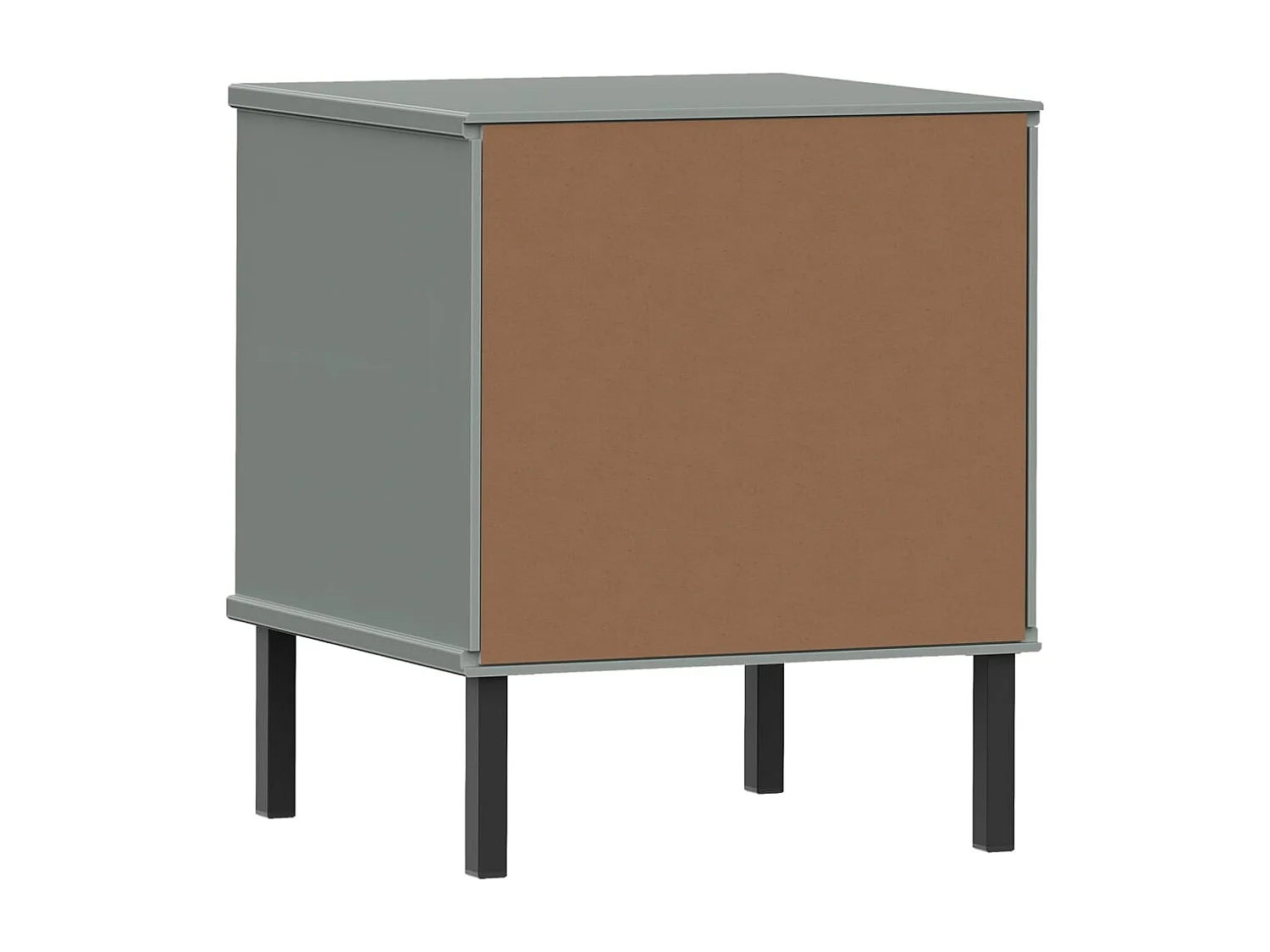 Mjolda  Table de chevet avec pieds en métal Gris Bois pin massif OSLO