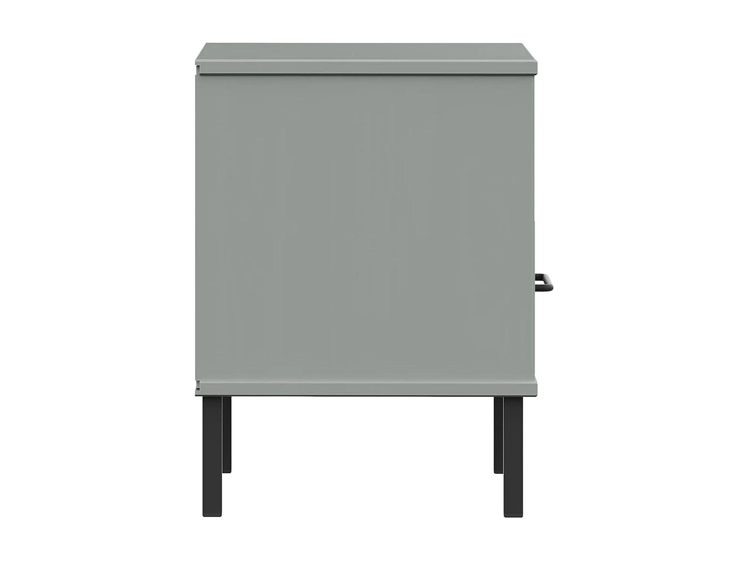 Mjolda  Mesita de noche patas de metal madera maciza pino gris OSLO