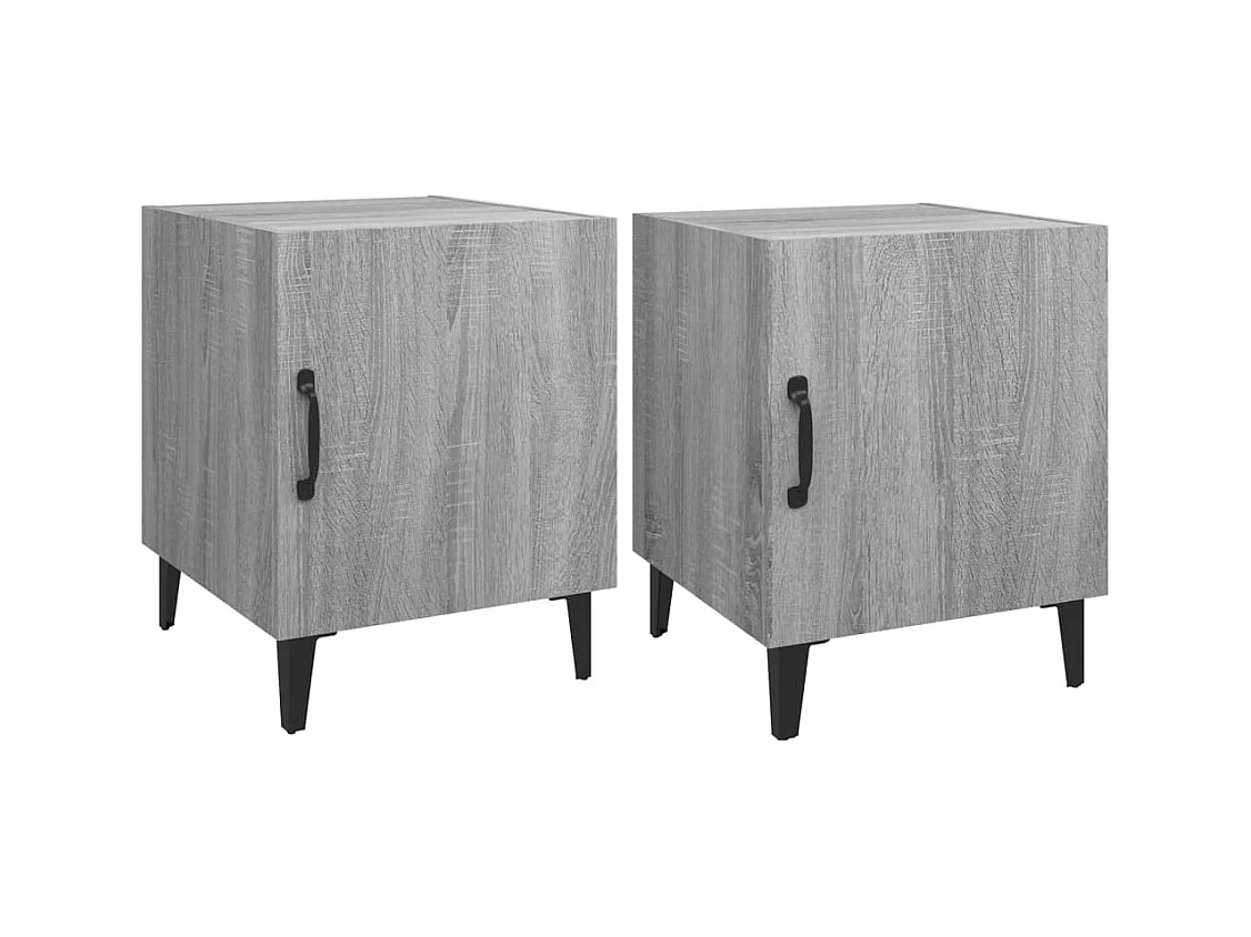 Hondo  Tables de chevet 2 pcs Sonoma gris Bois d'ingénierie