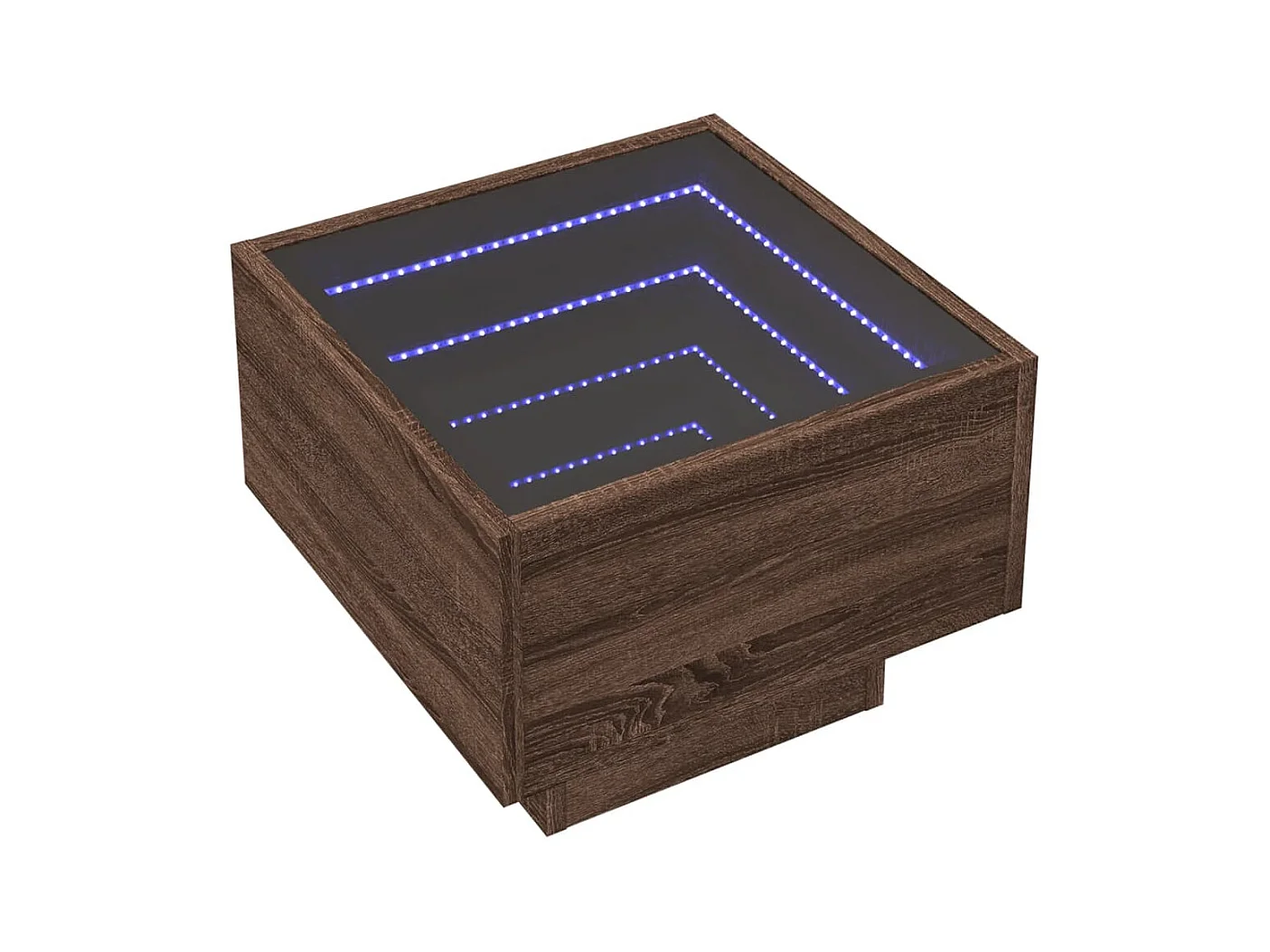 Myrla  Table de chevet avec LED infini chêne marron 40x40x30 cm