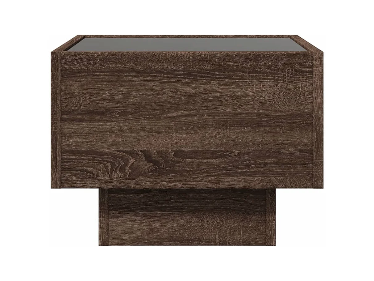 Myrla  Table de chevet avec LED infini chêne marron 40x40x30 cm