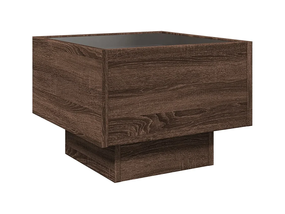 Myrla  Table de chevet avec LED infini chêne marron 40x40x30 cm
