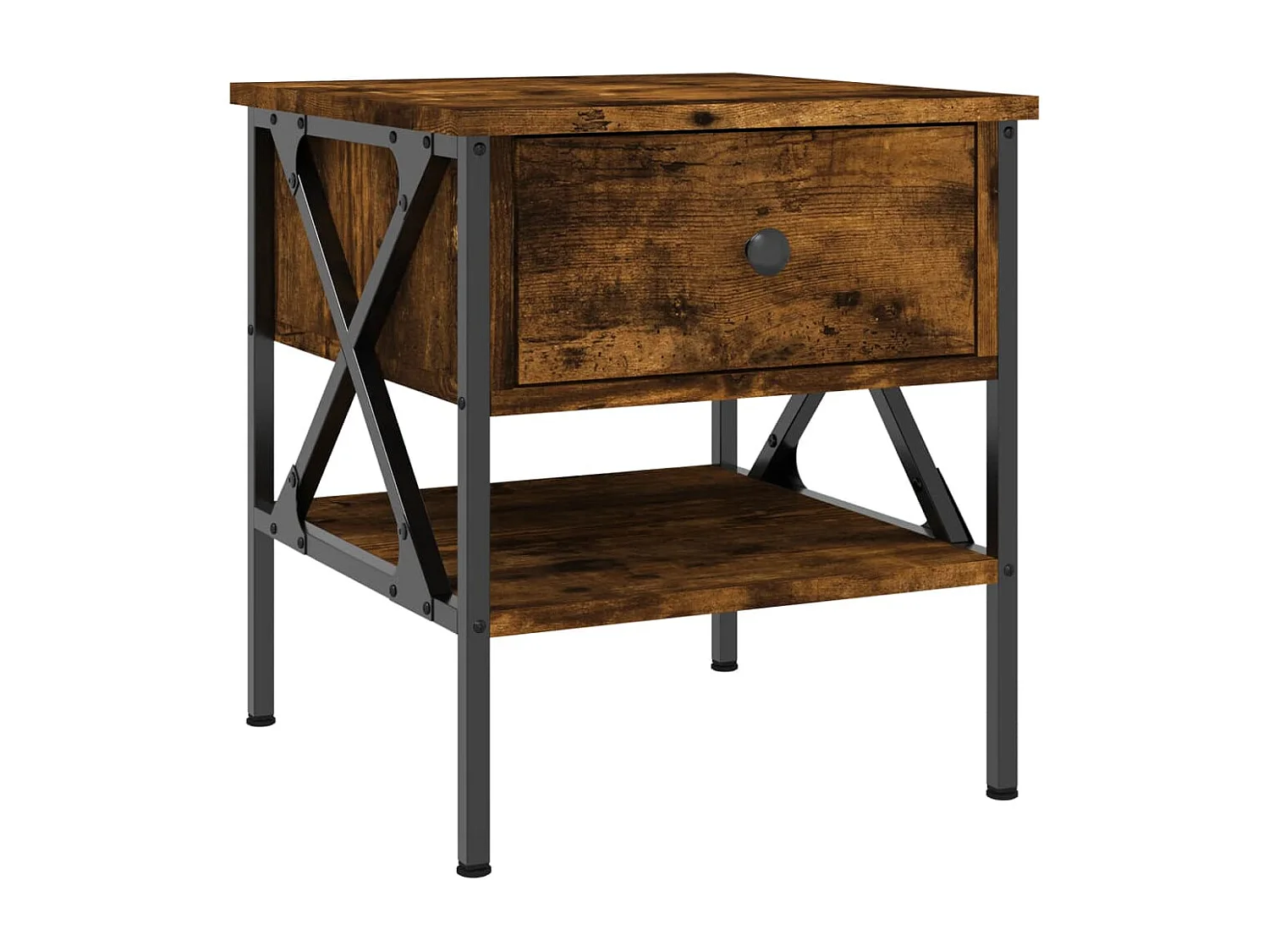 Wit  Comodino Rovere Fumo 40x42x45 cm in Legno Multistrato