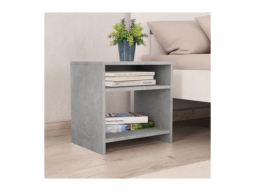 Anelies  Tables de chevet 2 pcs Gris béton 40x30x40 cm Bois d'ingénierie