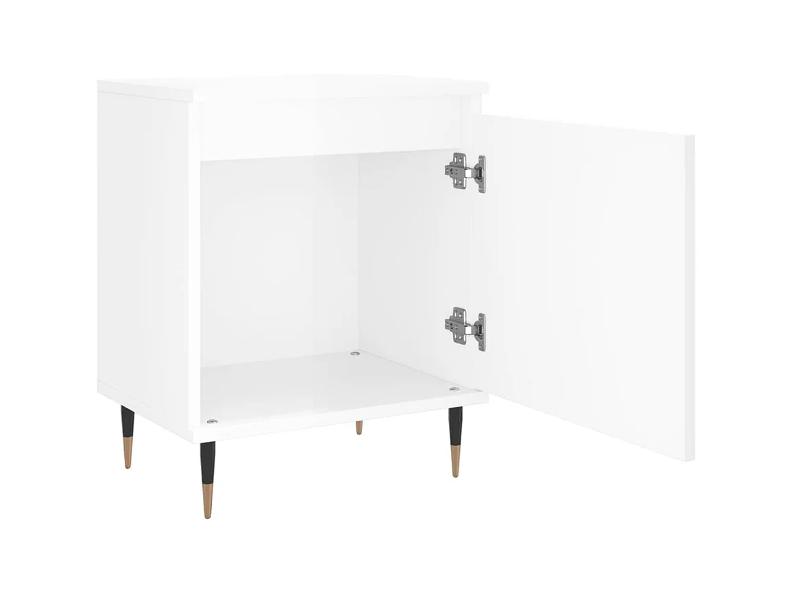 Felina  Table de chevet blanc brillant 40x30x50 cm bois d’ingénierie