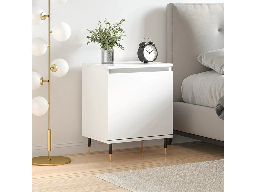 Felina  Nachttisch Hochglanz-Weiß 40x30x50 cm Holzwerkstoff