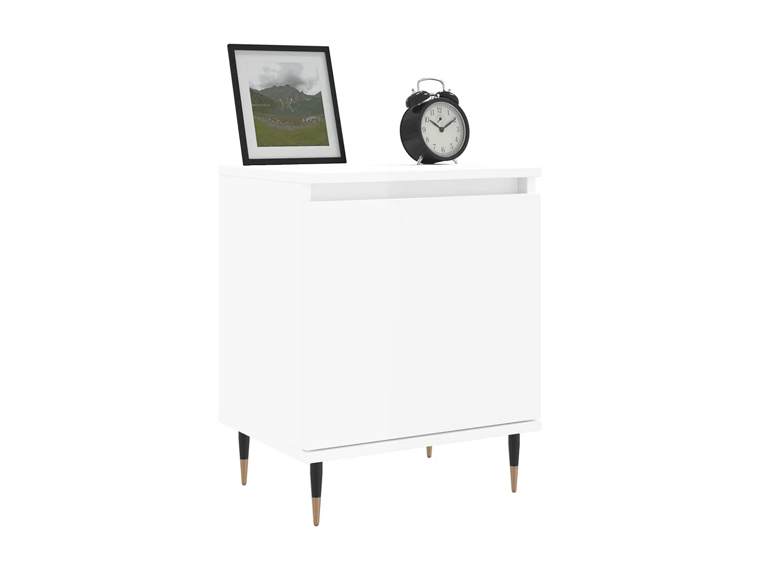 Felina  Nachttisch Hochglanz-Weiß 40x30x50 cm Holzwerkstoff