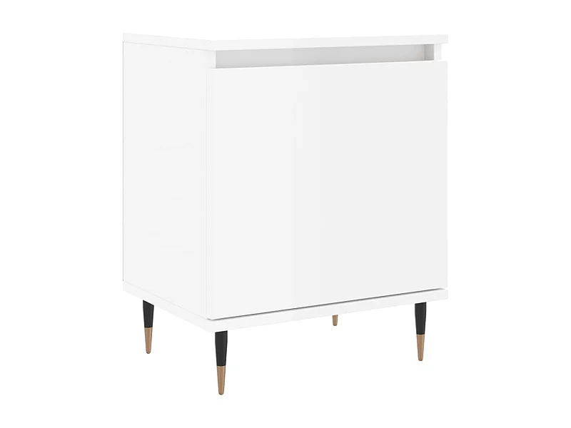 Felina  Comodino Bianco Lucido 40x30x50 cm in Legno Multistrato