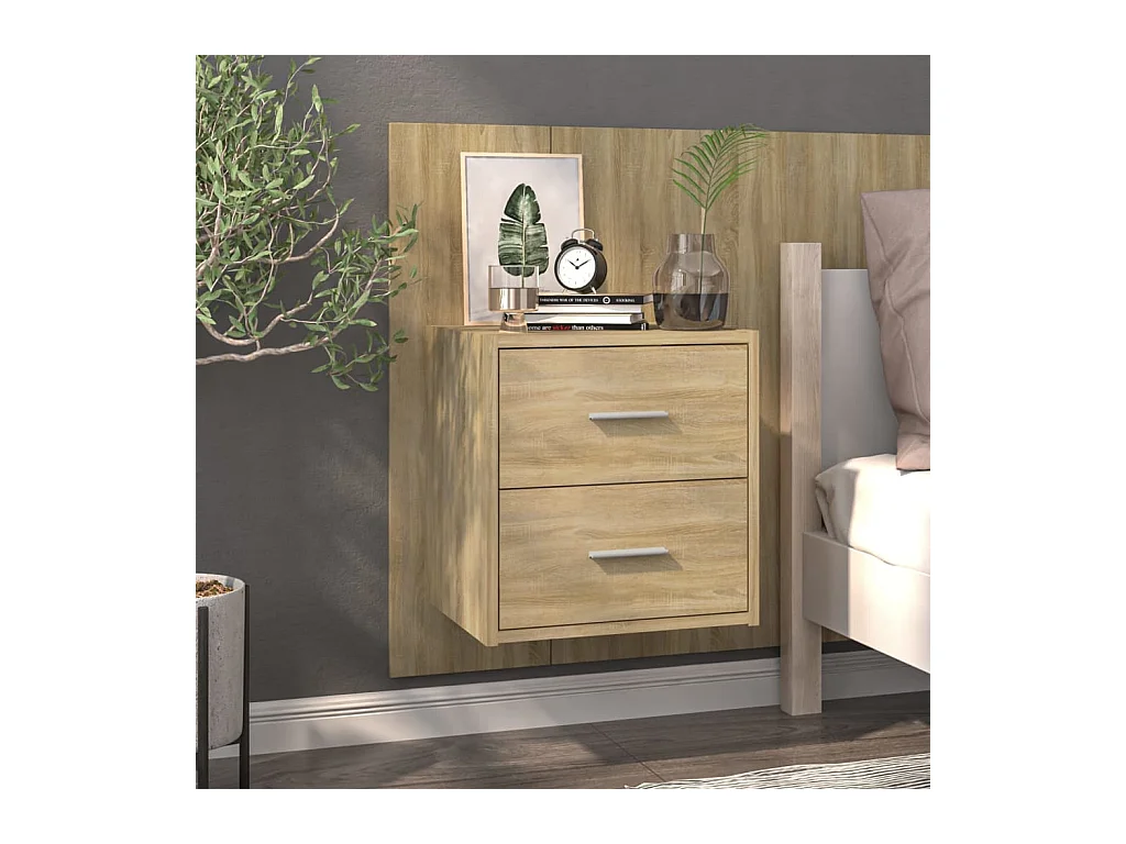 Gouda  Tables de chevet murales 2 pcs Chêne sonoma