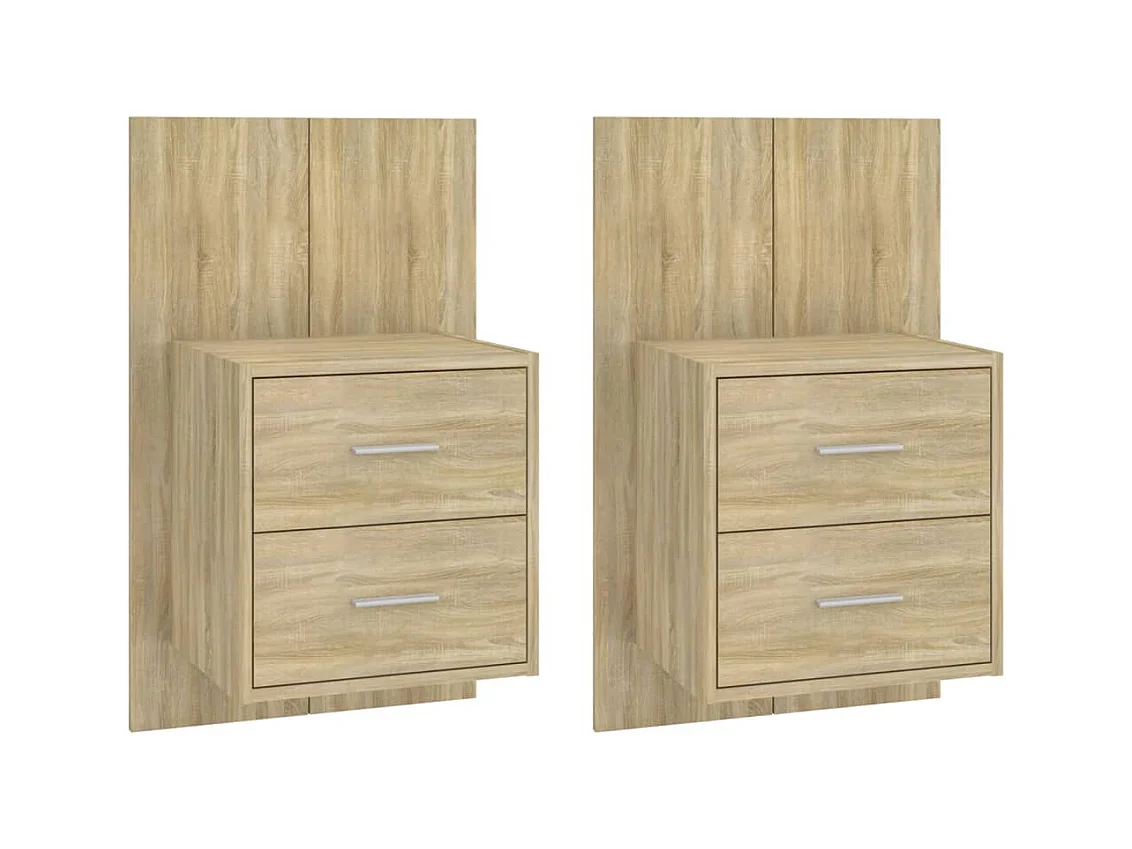 Gouda  Comodini a Muro 2 pz Rovere Sonoma