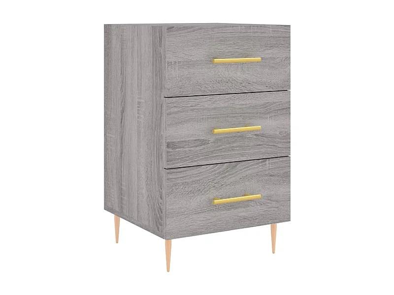 Sophie-Pauline  Comodino Grigio Sonoma 40x40x66 cm in Legno Multistrato