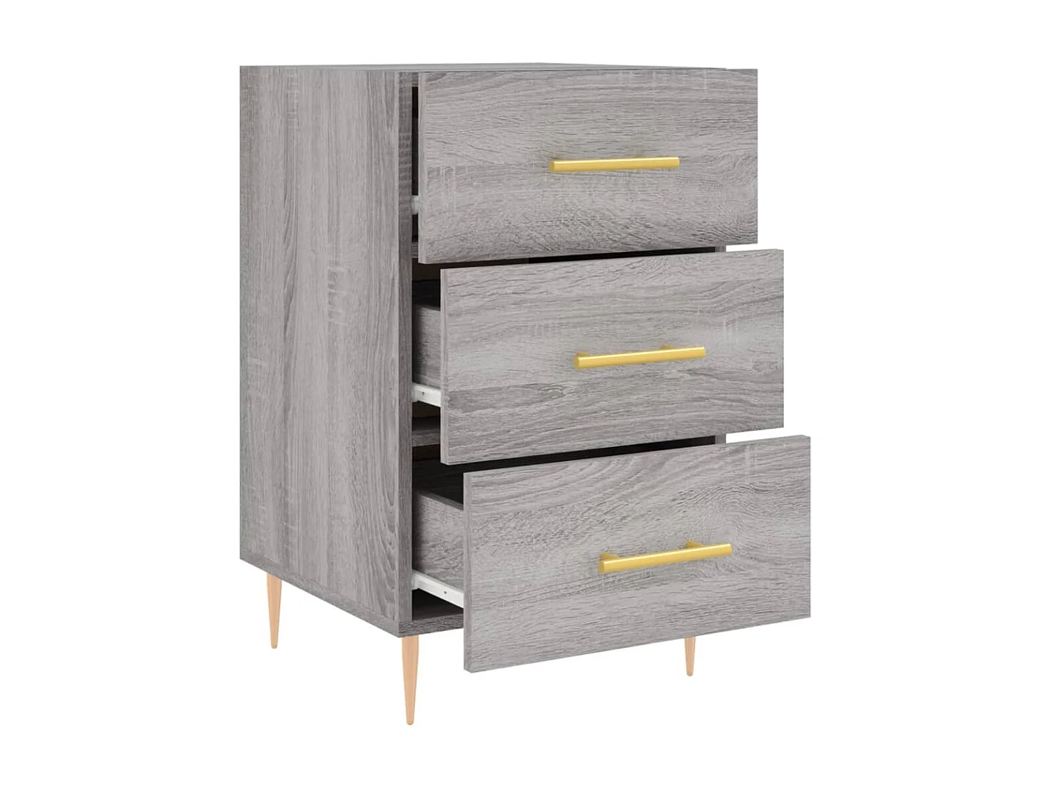 Sophie-Pauline  Table de chevet sonoma gris 40x40x66 cm bois d'ingénierie