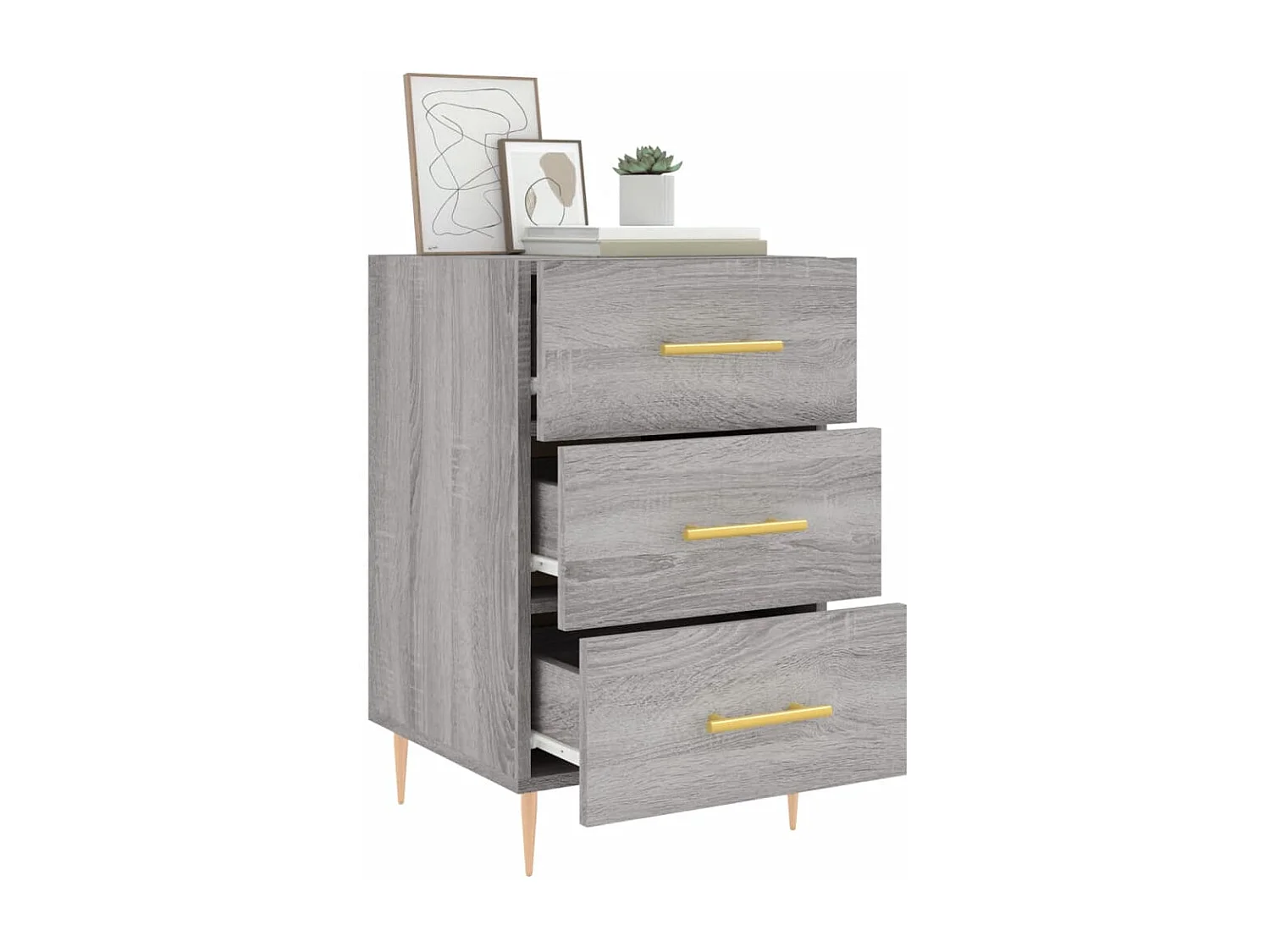 Sophie-Pauline  Table de chevet sonoma gris 40x40x66 cm bois d'ingénierie