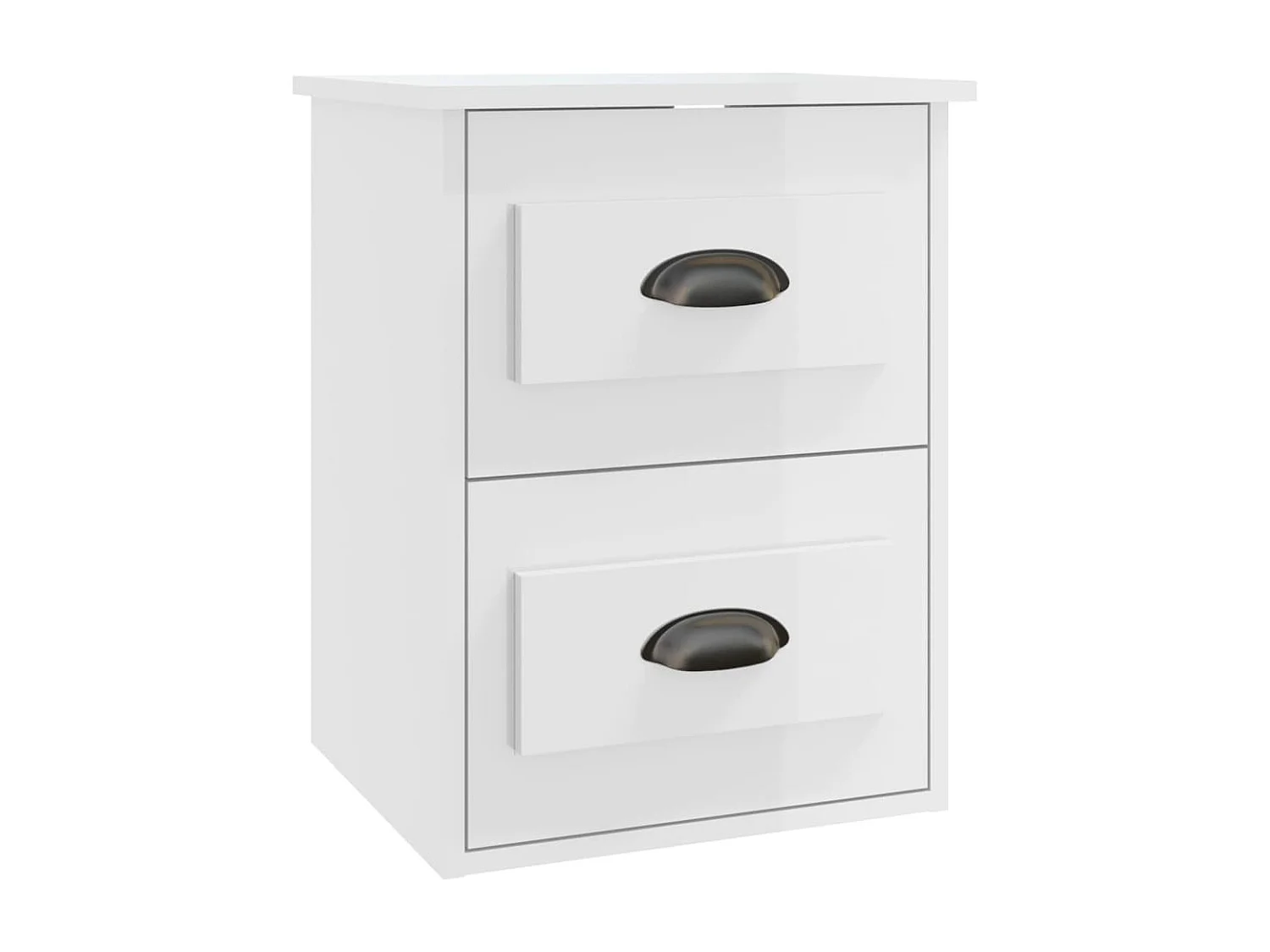 Inez  Tables de chevet murales 2 pcs blanc brillant 41,5x36x53 cm