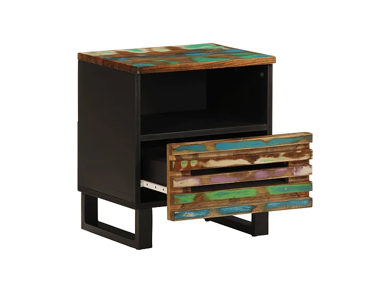 Murdin  Comodino 40x34x46 cm in Legno Massello di Recupero
