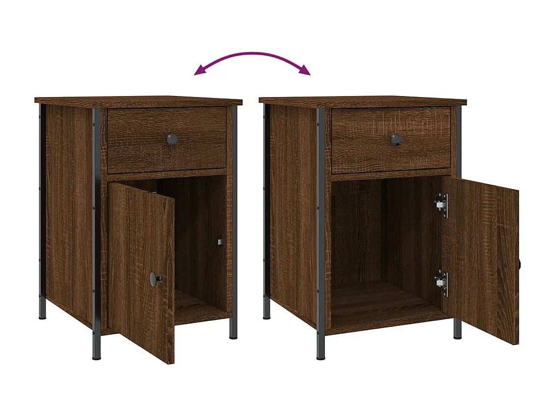 Qardir  Nachttisch Braun Eichen-Optik 40x42x60 cm Holzwerkstoff