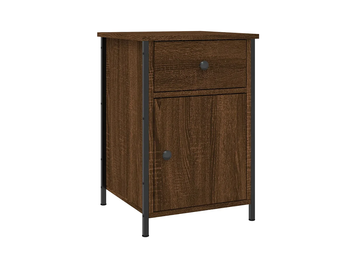 Qardir  Nachttisch Braun Eichen-Optik 40x42x60 cm Holzwerkstoff